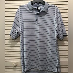 FootJoy Men’s Golf Polo Size Large Blue Striped - EUC